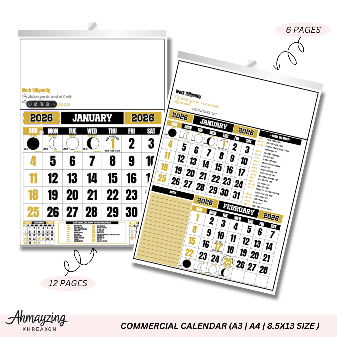 2026 Commercial Wall Calendar