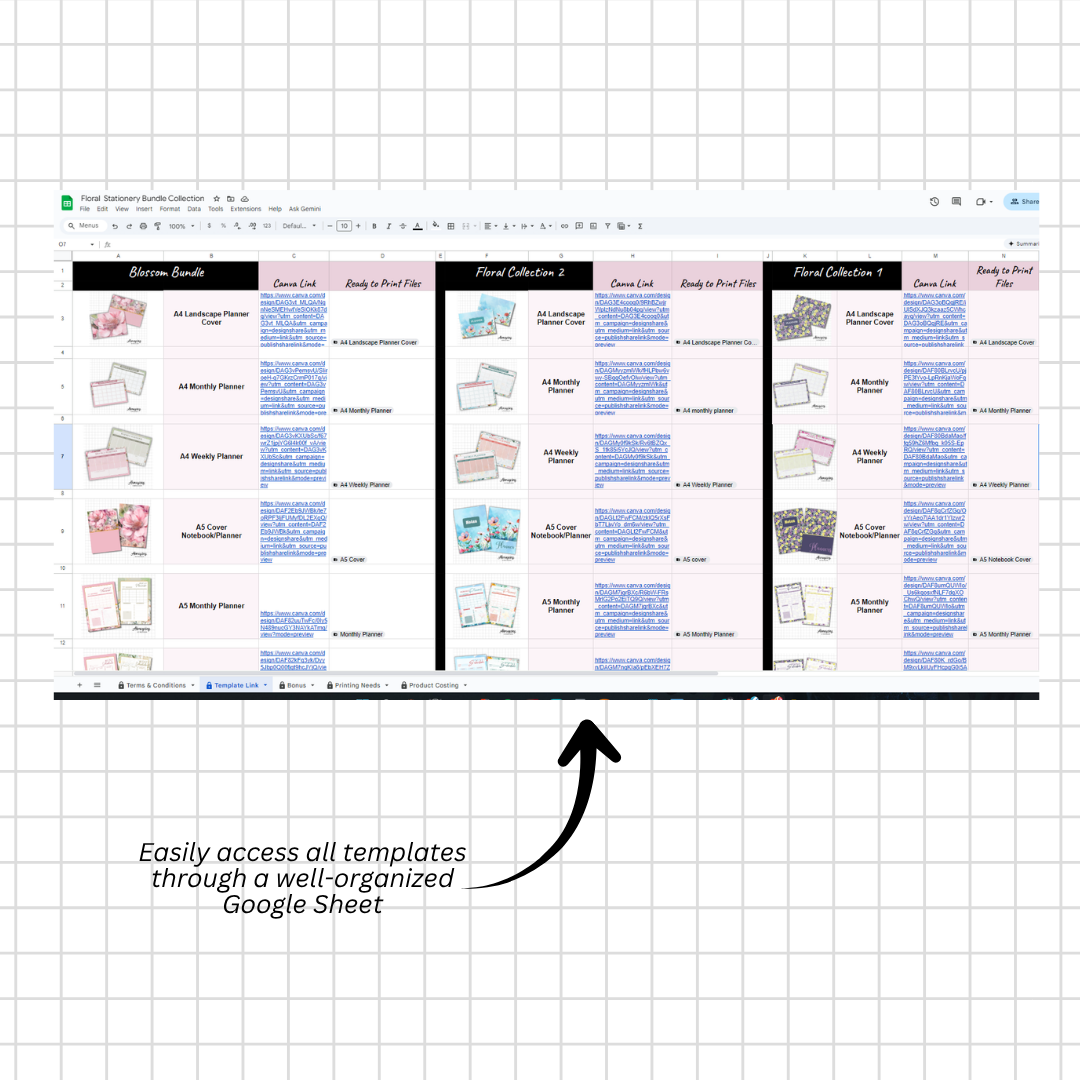 Floral Stationery Bundle Collection (Lifetime Access | Yearly Free Update)