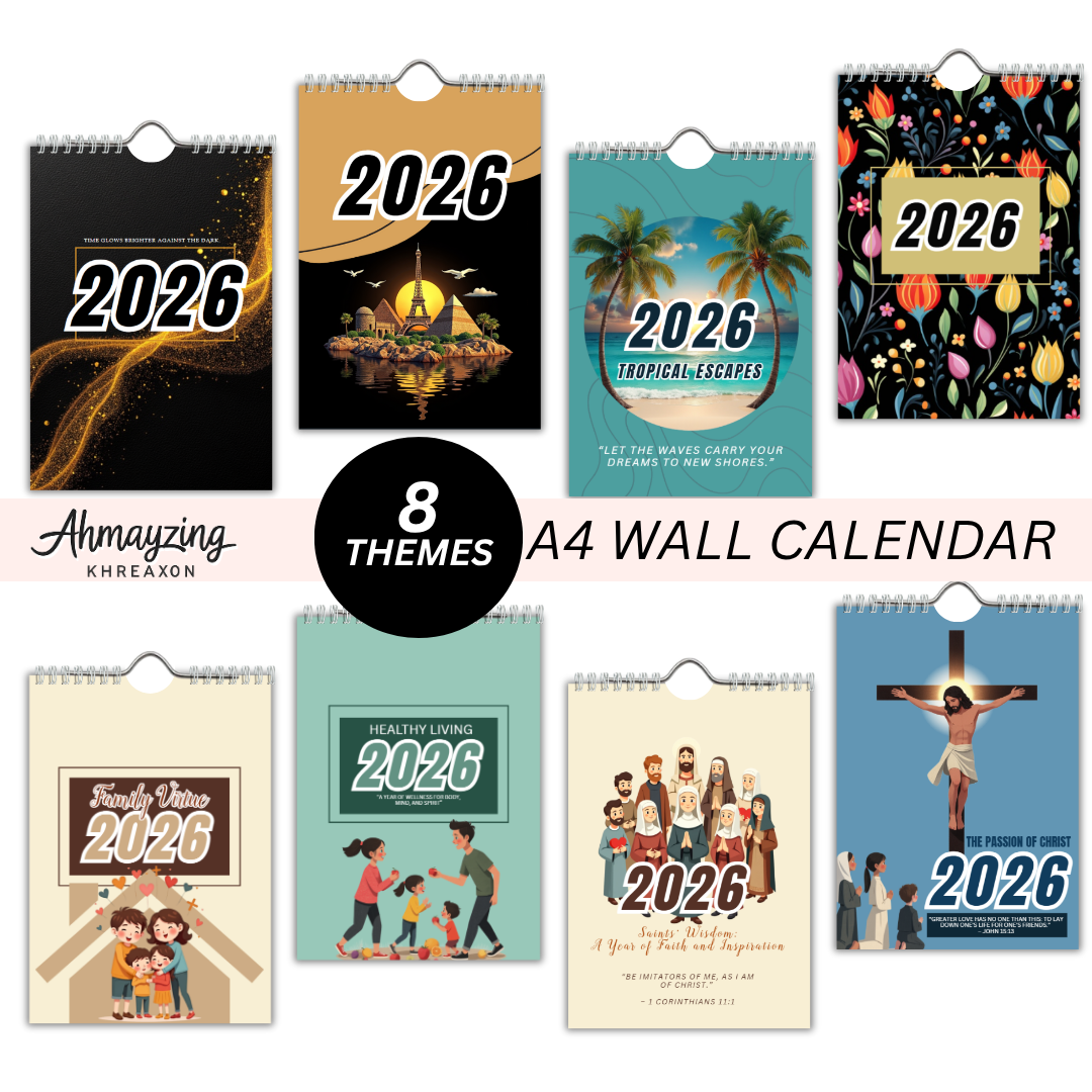 8 Themes A4 Wall Calendars