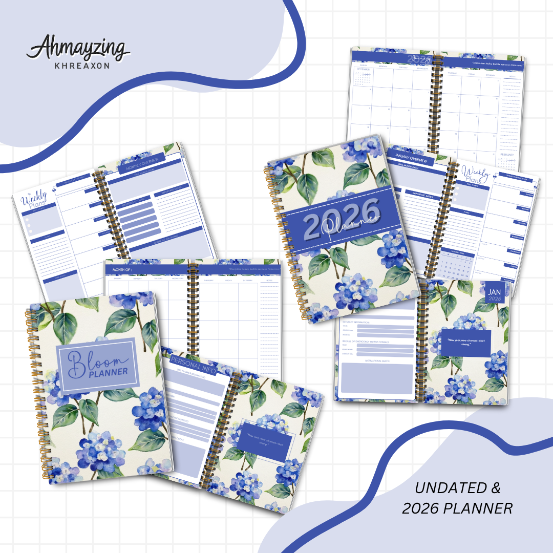 12 Sets 2026 & Bloom Undated Planner — Editable Canva Template (Rebrand & Resell License)