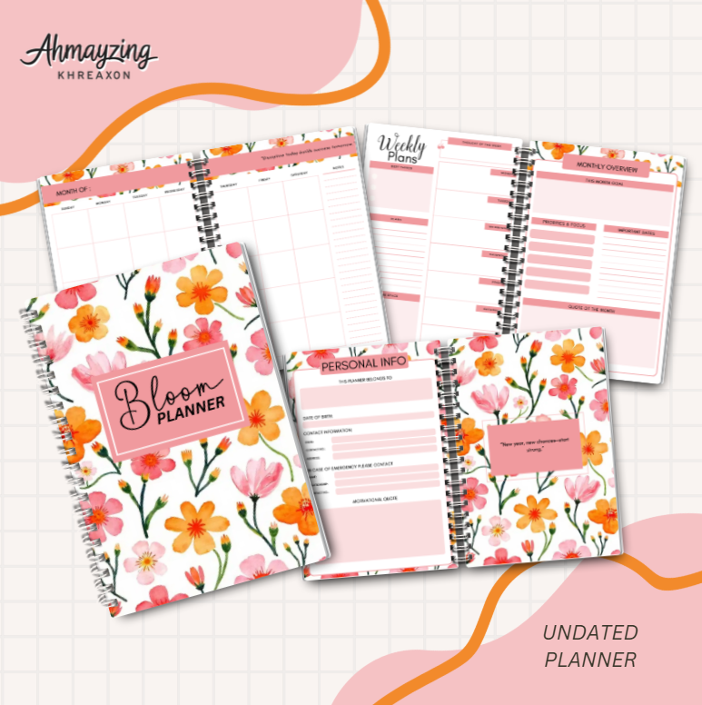 FREE Bloom Undated Planner — Editable Canva Template