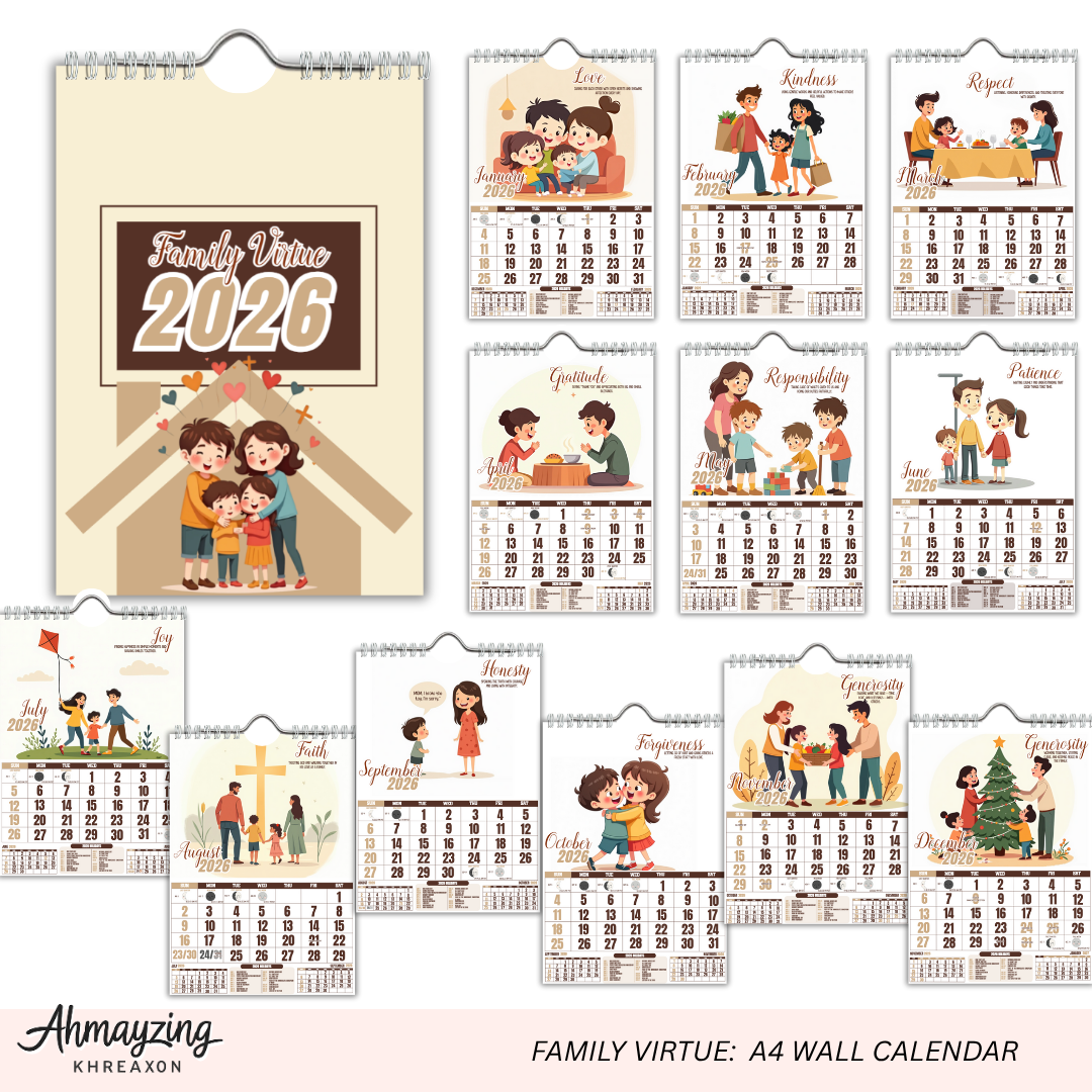 8 Themes A4 Wall Calendars 