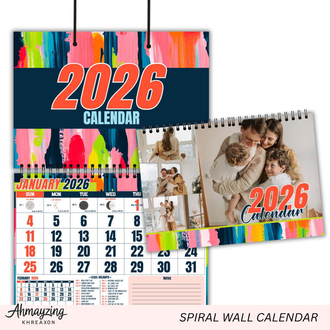 25 Themes Spiral Wall Calendars (A4 & A5 Size )