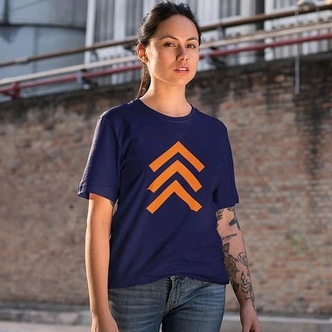 Navy Blue Arrow Print T-Shirt