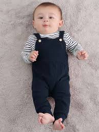 Baby Boy Striped Long Sleeve Romper