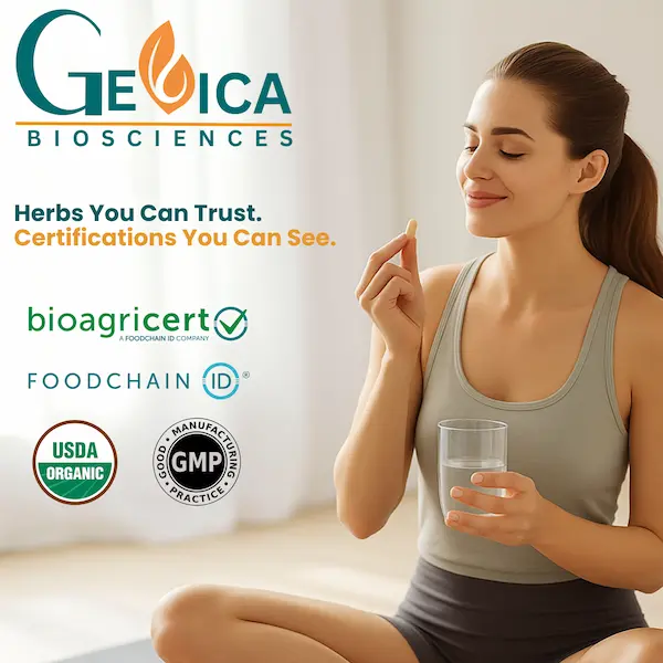 GeVica Biosciences USDA Organic Manjistha – 1500mg per Serving – 90 Vegan Caplets | Whole Root Powder | Ayurvedic Herbal Supplement | No Fillers