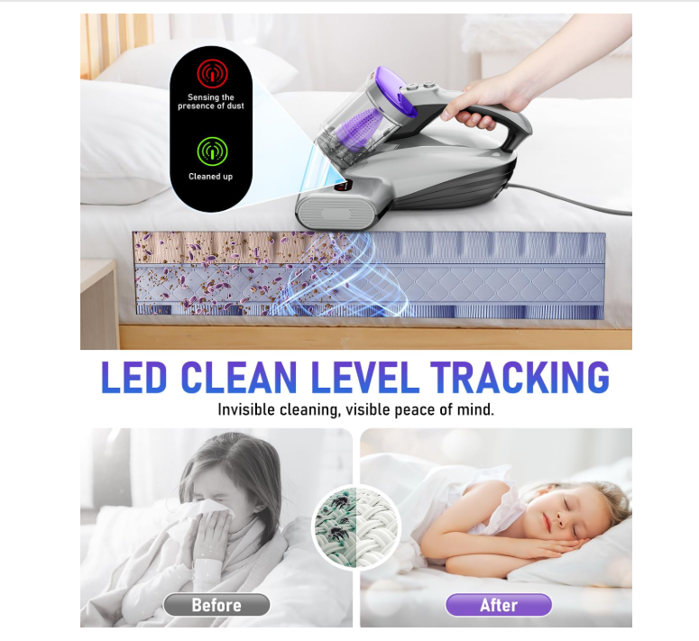 Pexcho Handheld Bed Vacuum Cleaner