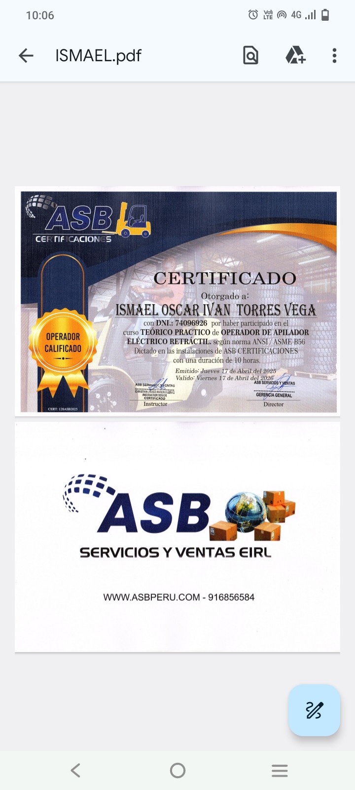 Certificacion Equipos Logisticos