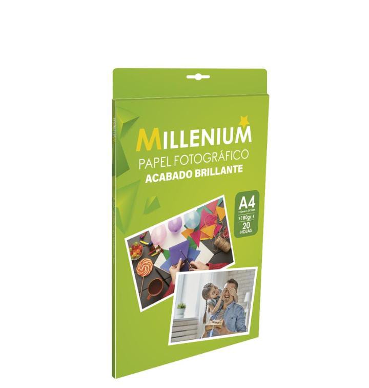 Millenium Papel Fotográfico 180gr X 20H A4