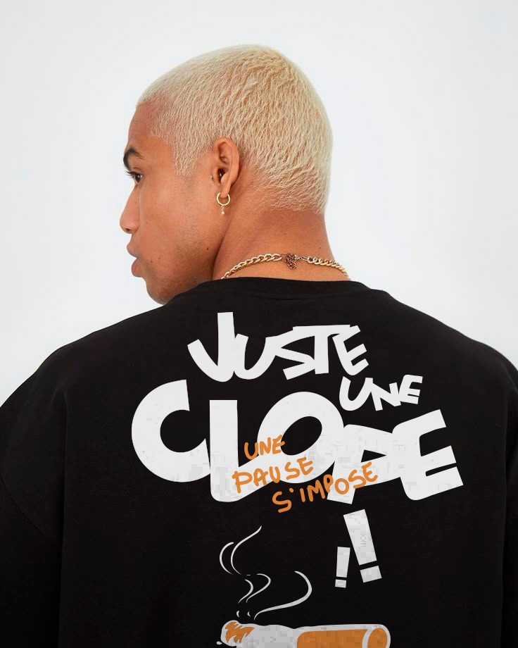 T-shirt « Juste une clope » à l'arrière