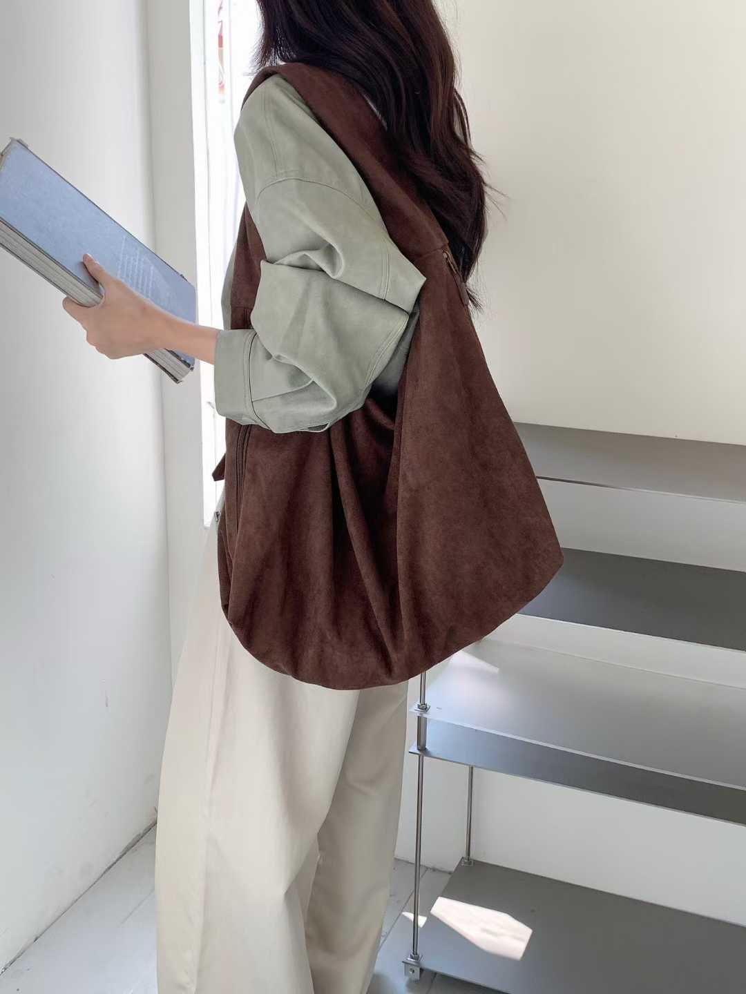 Korean style large capacity slouchy style shoulder bag women 2025 niche design casual Bag 