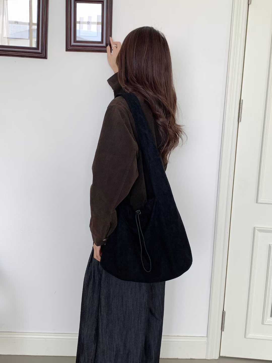  Large Capacity  Brown Suede  Shoulder Bag