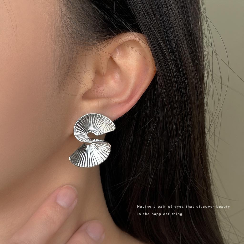 Modern Silver Clip On  Painless Earrings for non-Pierced Ears