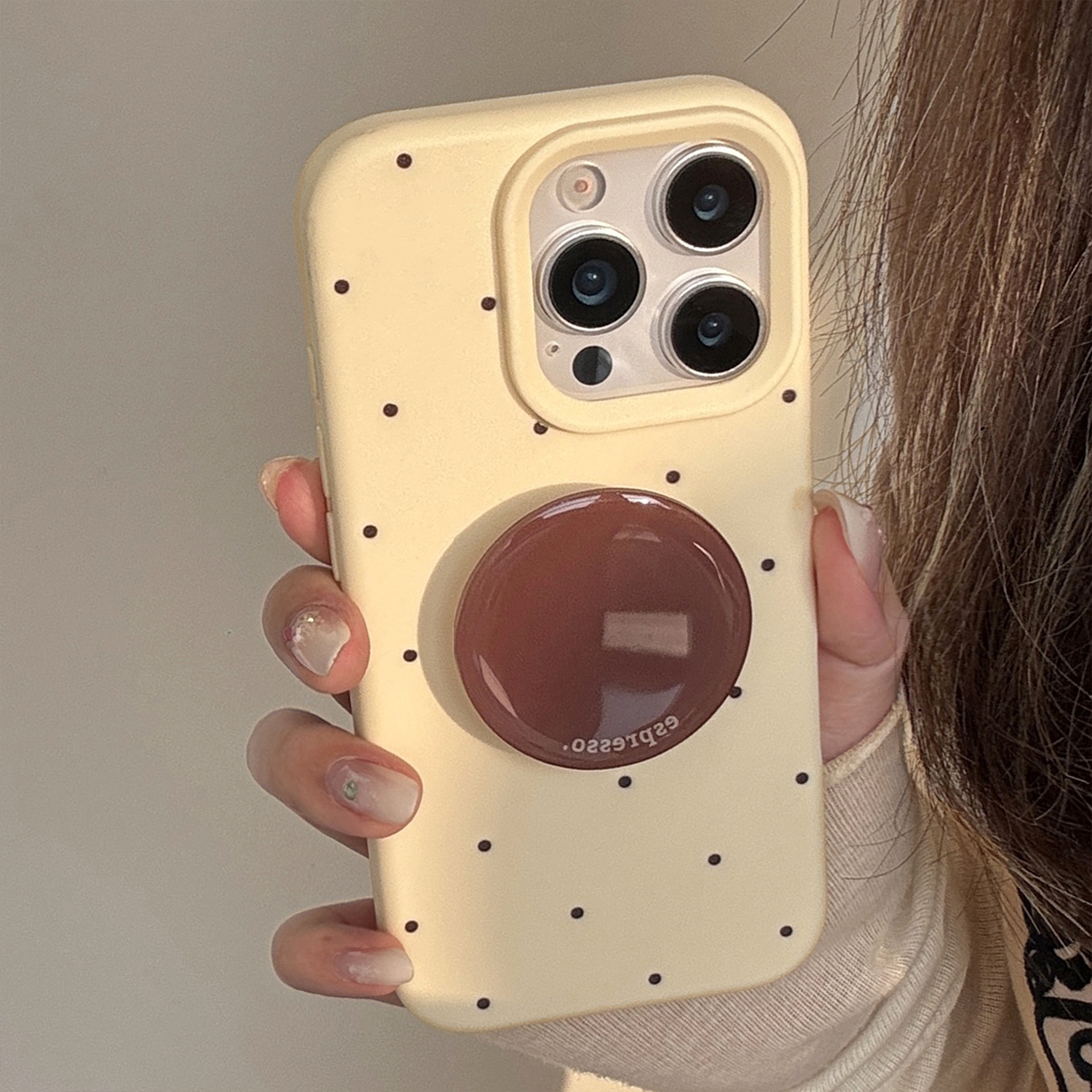 Polka Dot Coffee Phone Case for iPhone 13/14/15/16/17