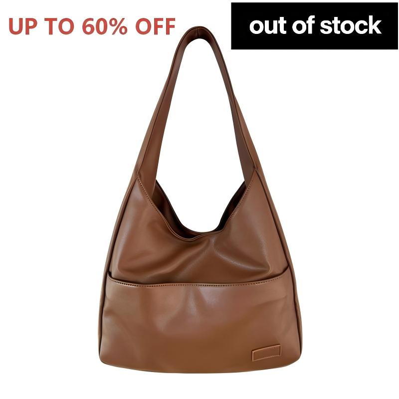 Large Vegan Leather Hobo Shoulder Bag for Women Everyday Tote Purse with Wide Strap, Casual Work & Travel Handbag