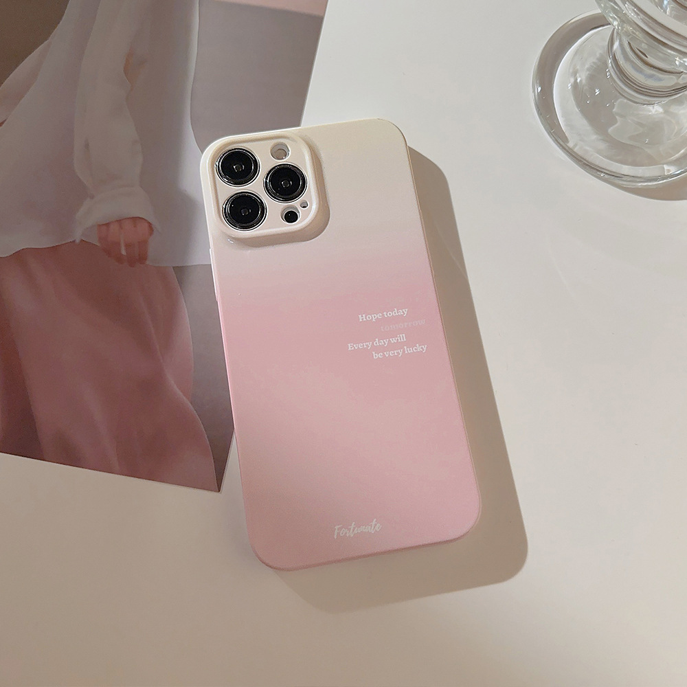A minimalist, chic, and elegant phone case in a gradient pink shade 
