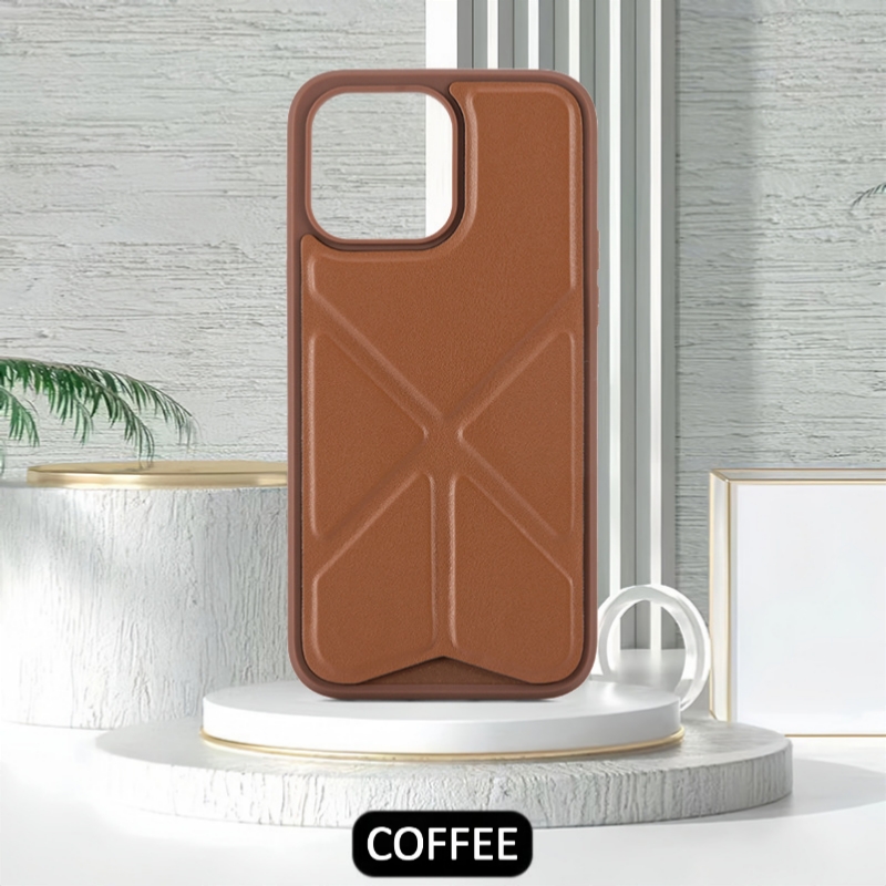 Protective Premium Vegan  Leather Designer Phone case with convertible stand 