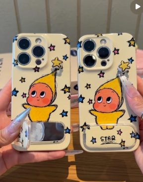 Cute Cartoon Star baby Phone Case hand free with holder 