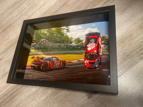 Bilderrahmen schwarz mit Audi R8 LMS GT3 Evo II - #23 - Lionspeed GP - Nürburgring 2022