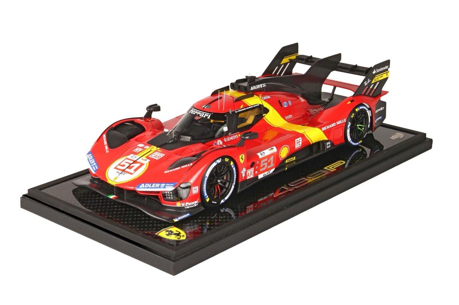 Ferrari 499P - #51 - Winner 24h Le Mans 2023 - Carbon+ Vitrine + Koffer - (P18235)