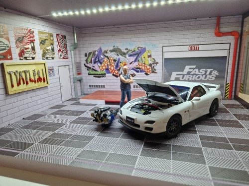 Vitrine / Garage beleuchtet für 1:18 Modelle