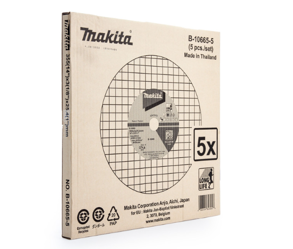  Makita B-10665 Metal Cutting Disc 355 × 3 × 25.4mm (Pack of 5)