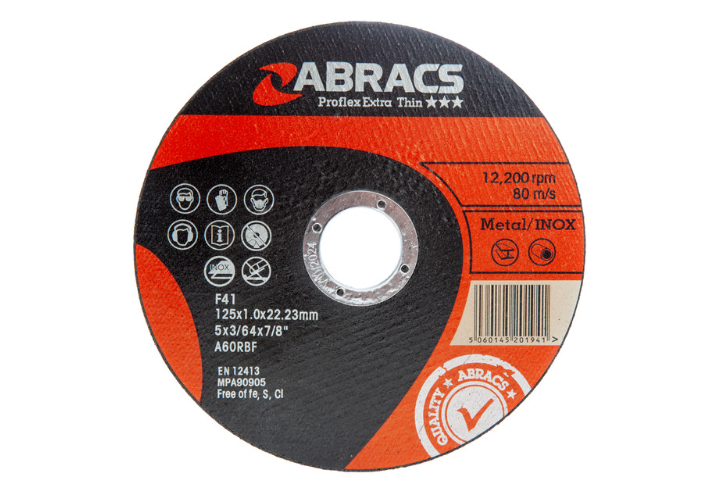  Abracs PFET12510FI Proflex Flat Extra Thin INOX Cutting Disc 125 × 1 × 22mm (Pack of 25)