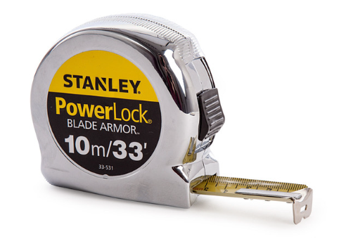 Stanley 0-33-531 Powerlock Metric/Imperial Tape Measure with Blade Armor 10m
