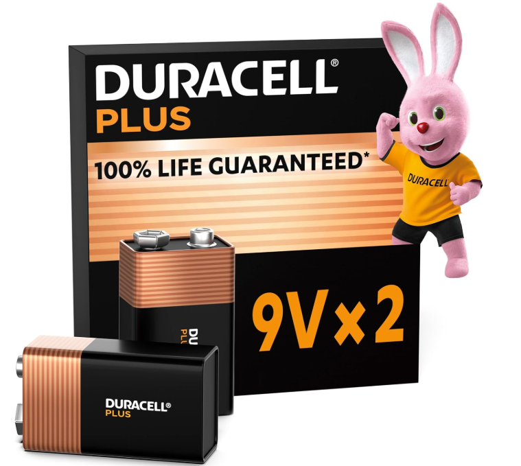 Duracell Plus 9V Batteries (2 Pack)