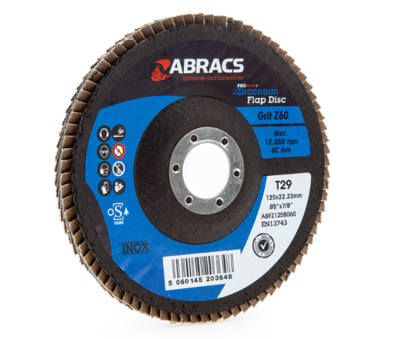 Abracs ABFZ125B060 Pro Zirconium Flap Disc 60 Grit × 125mm