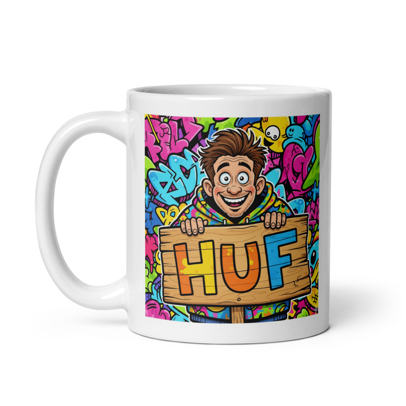 White glossy mug