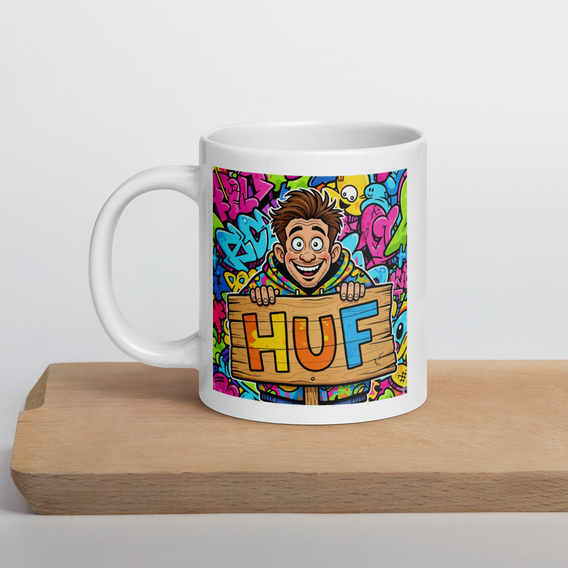White glossy mug