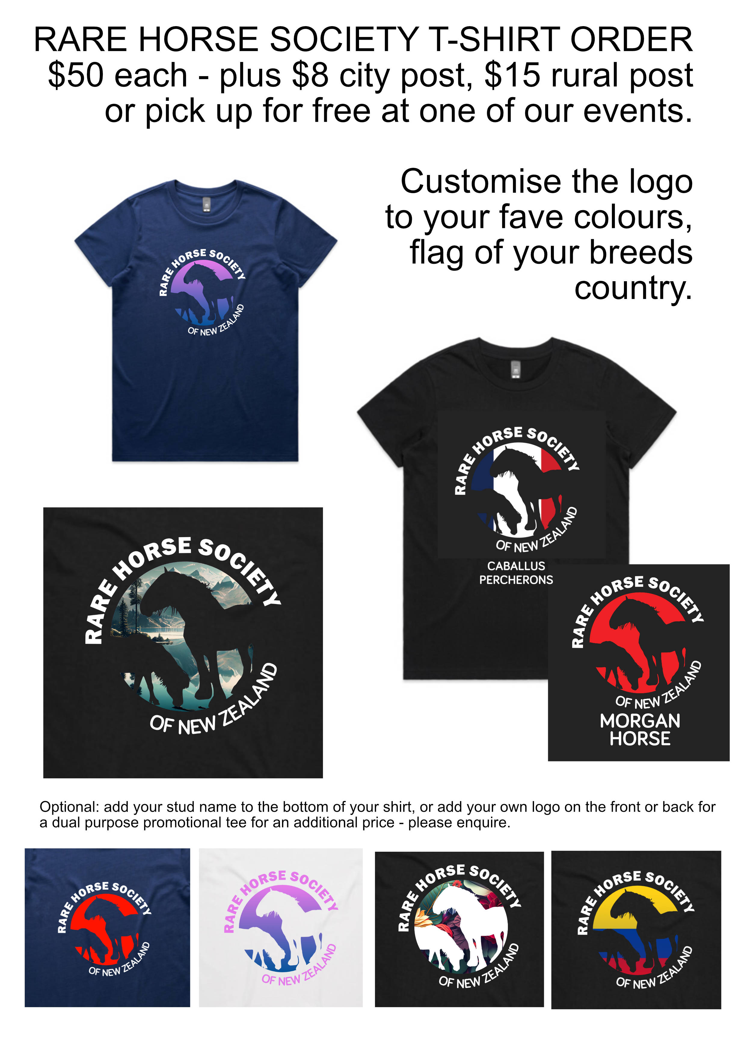 Rare Horse Society T-Shirt CUSTOM MADE