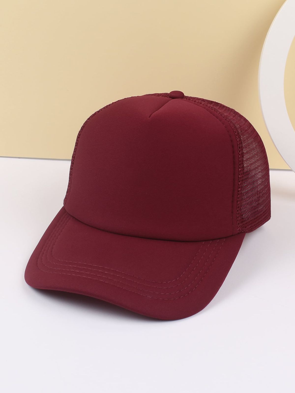 Maroon Mesh Trucker Cap