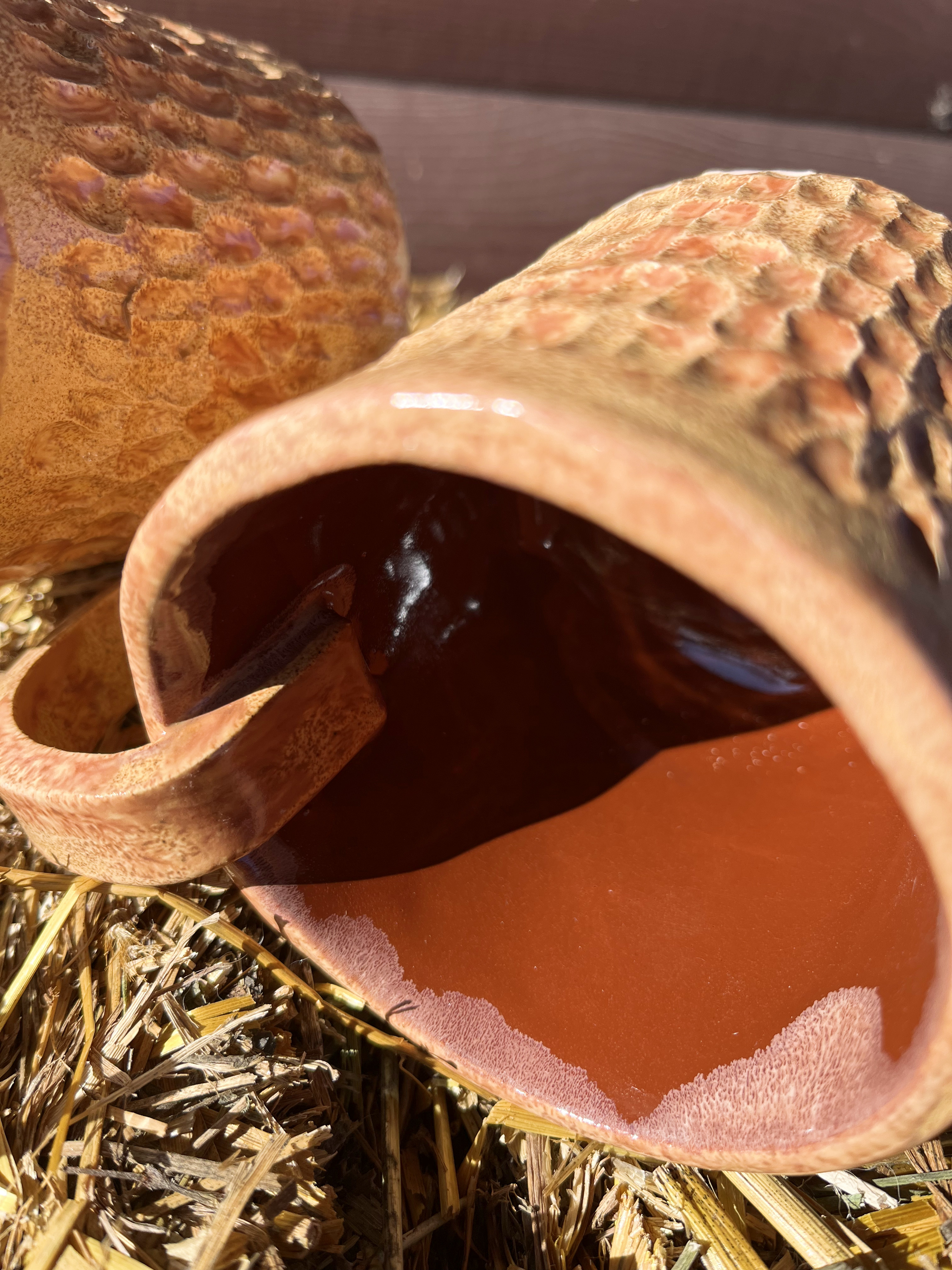 Terakotos keramikiniai puodeliai