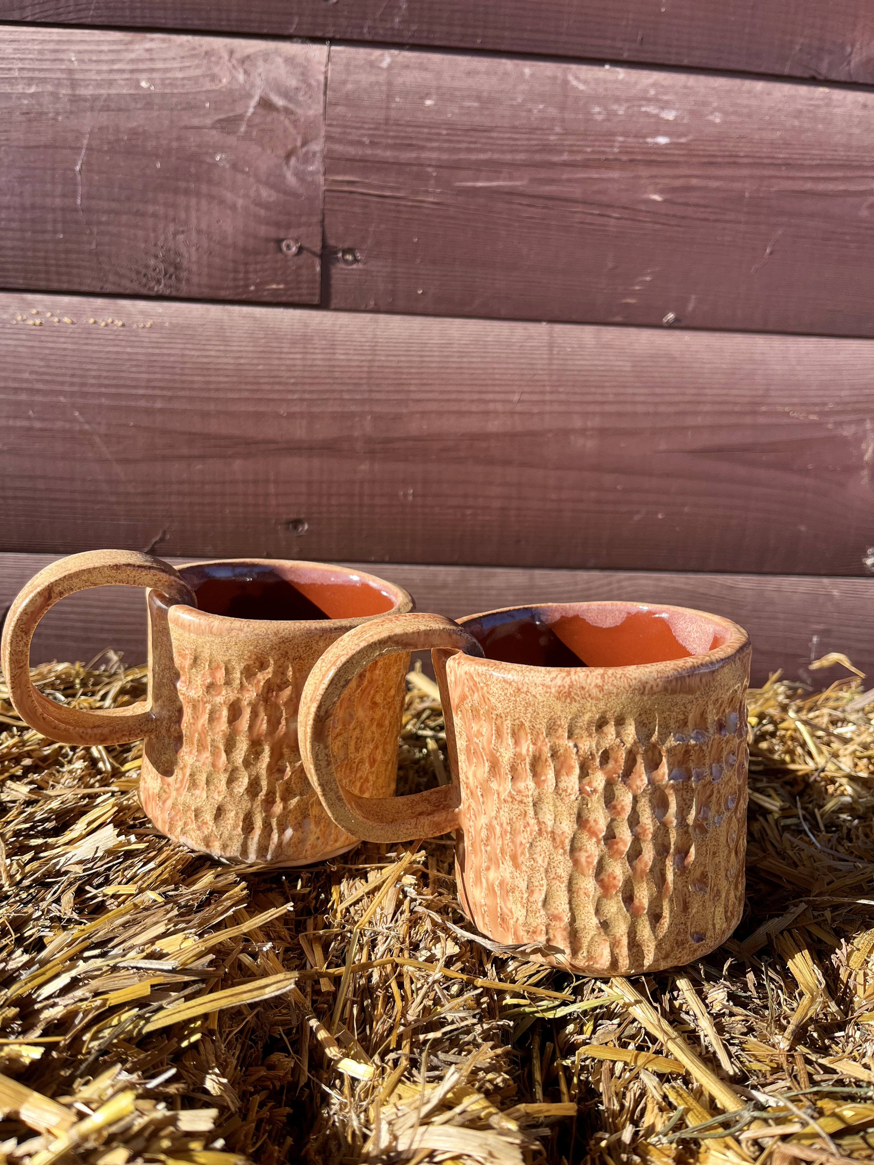 Terakotos keramikiniai puodeliai