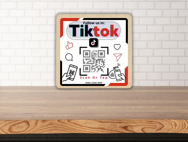 Plaque NFC et QR code 10x10