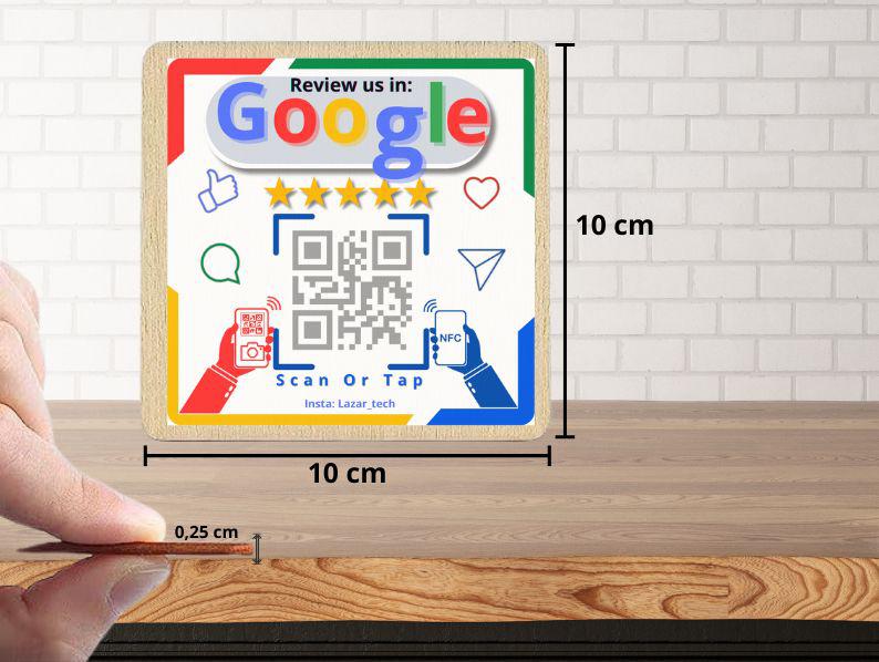 Plaque NFC et QR code 10x10