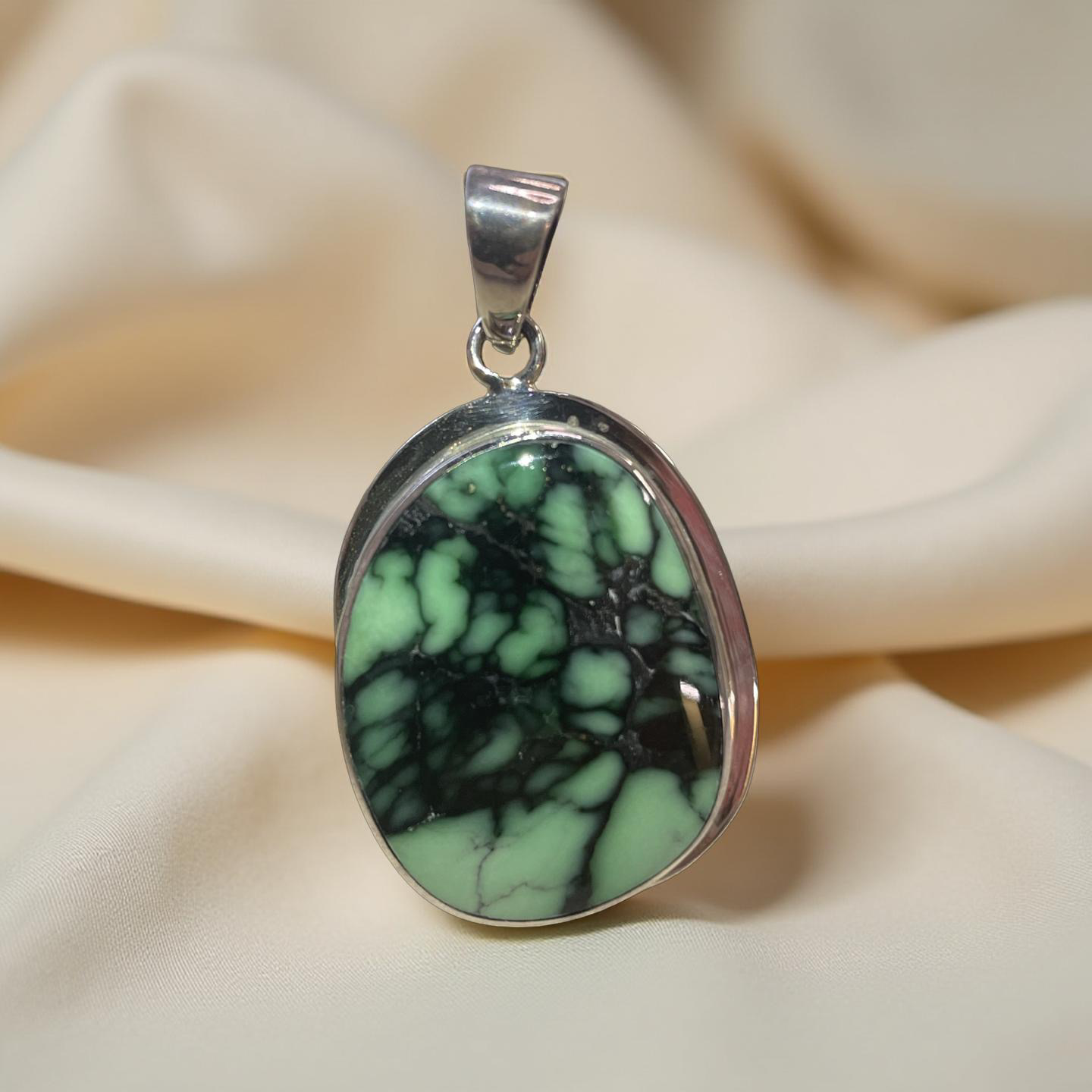 Variscite silver pendant