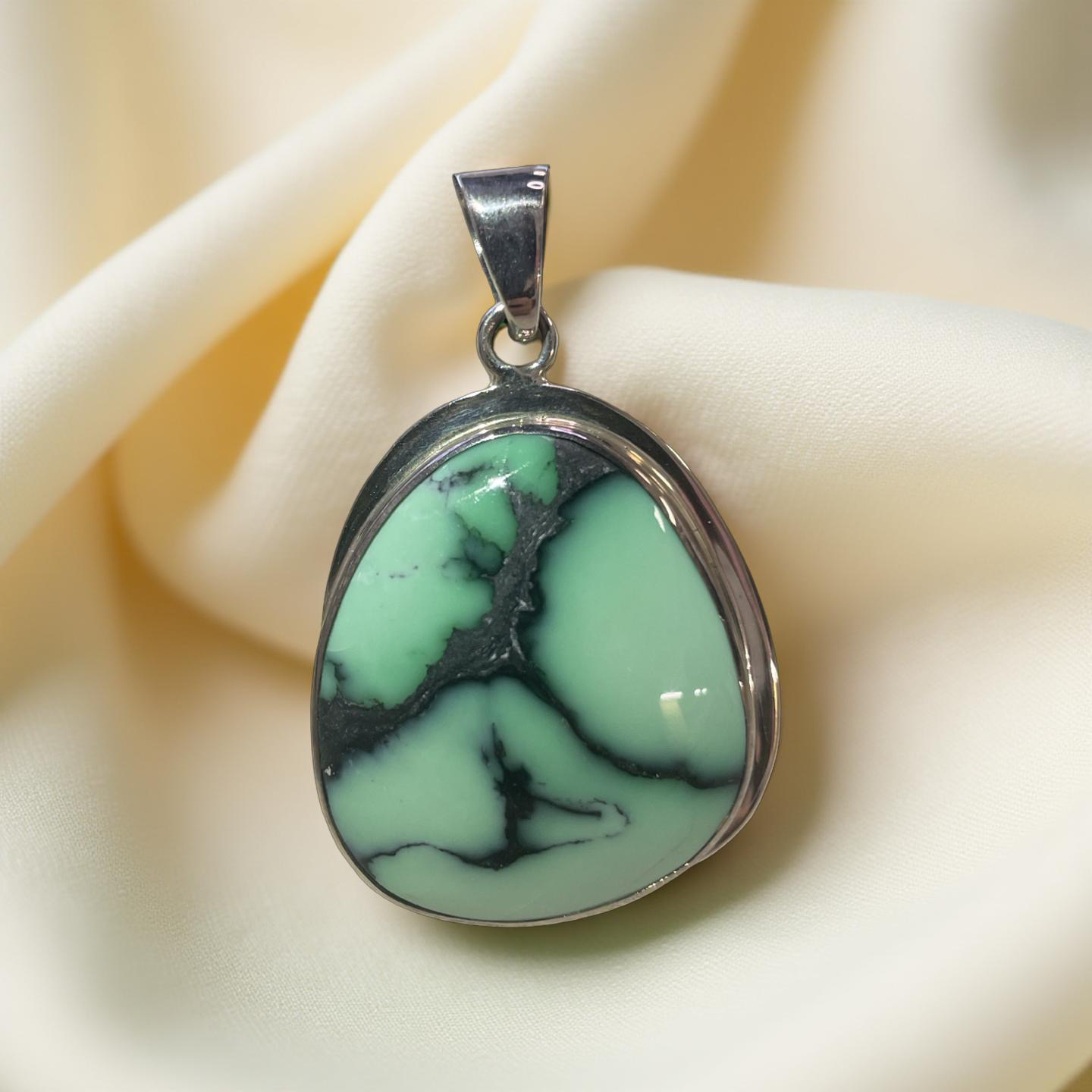 Variscite silver pendant