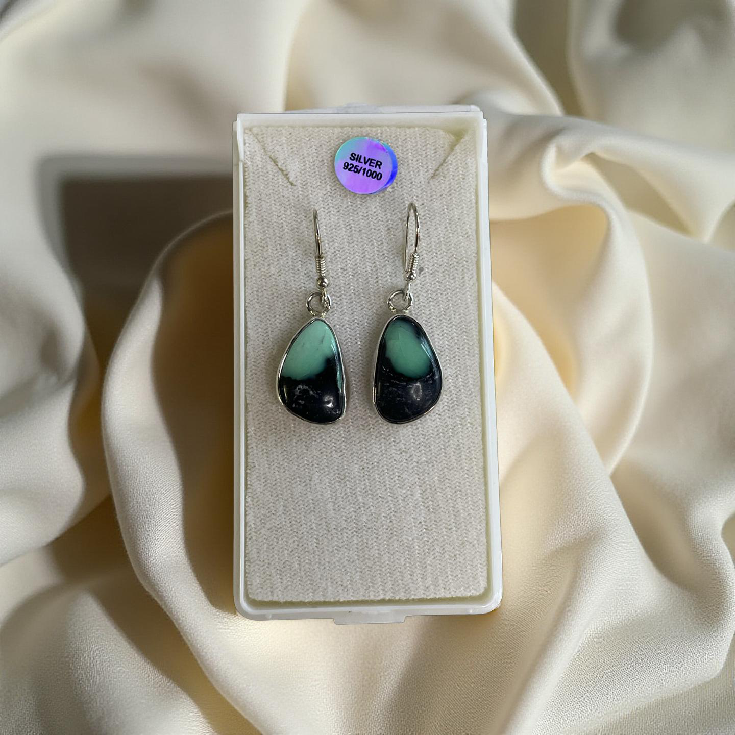 Variscite silver earrings