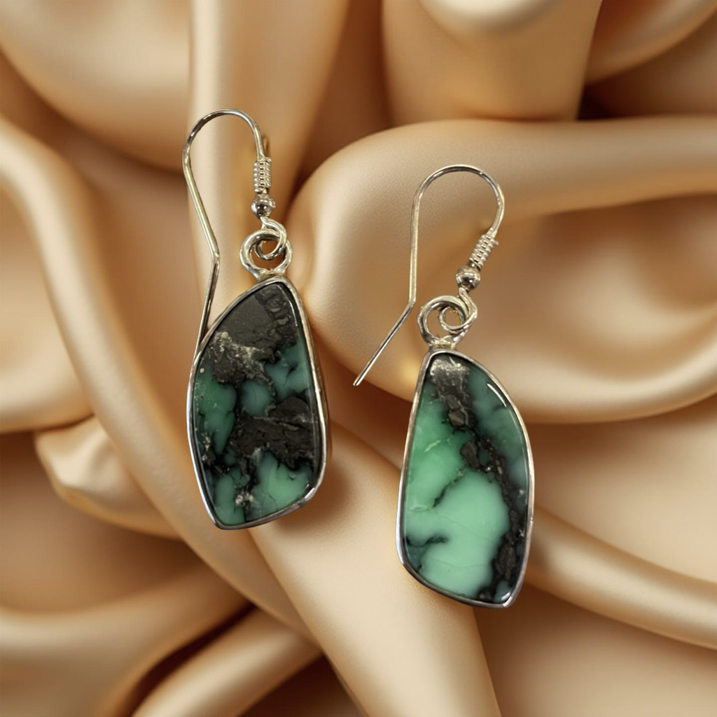 Variscite silver earrings