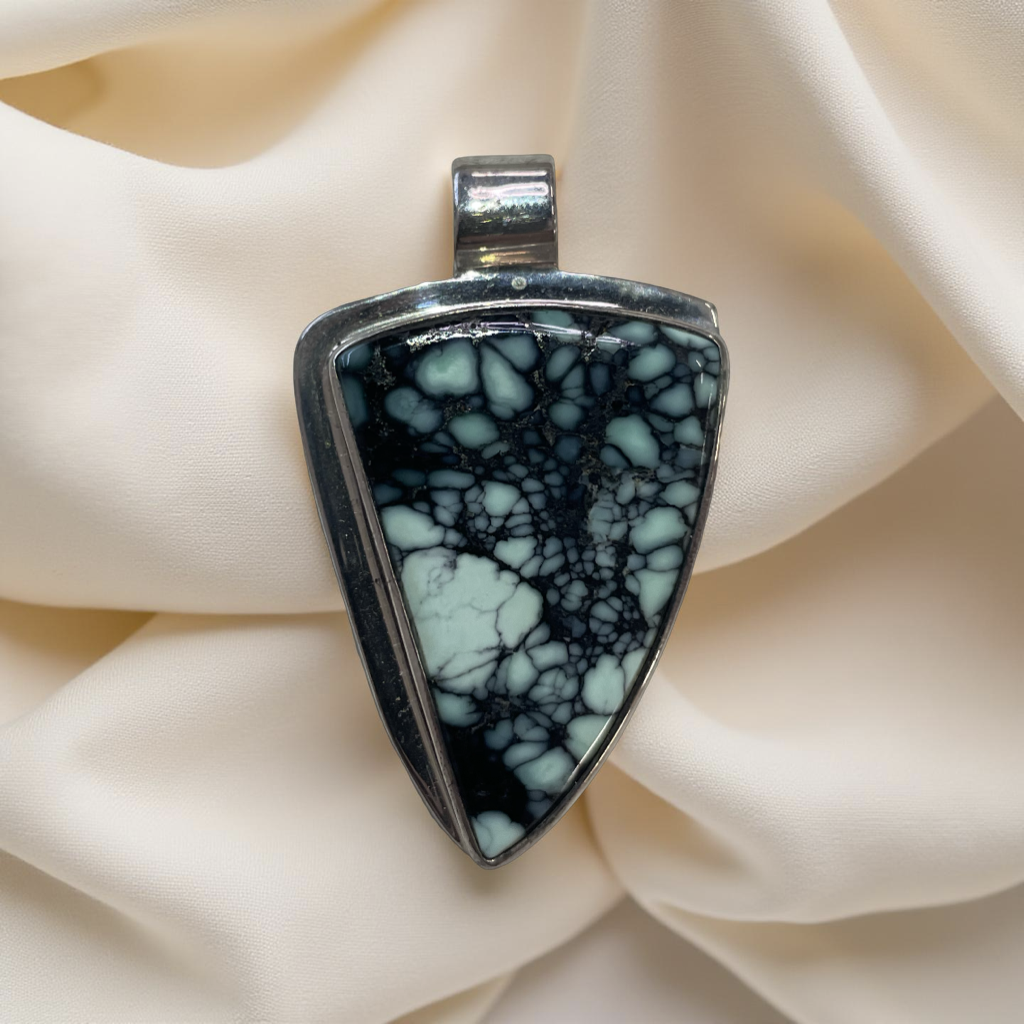 Silver variscite pendant