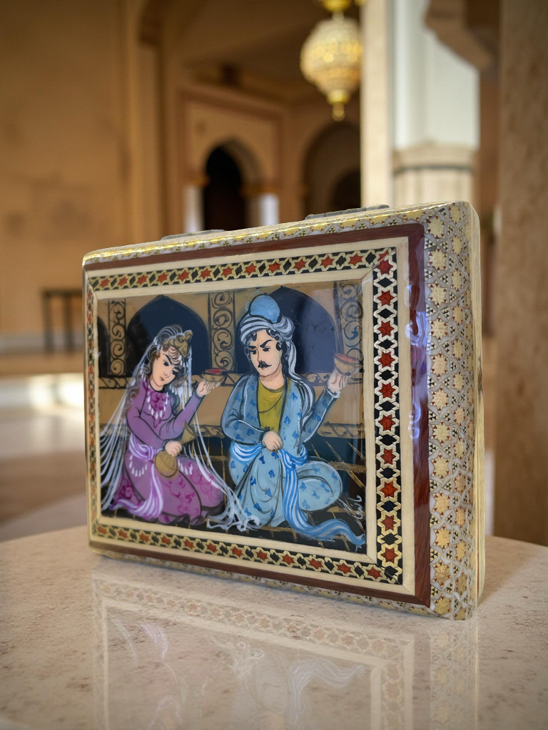 Hand-painted persian jewelry box