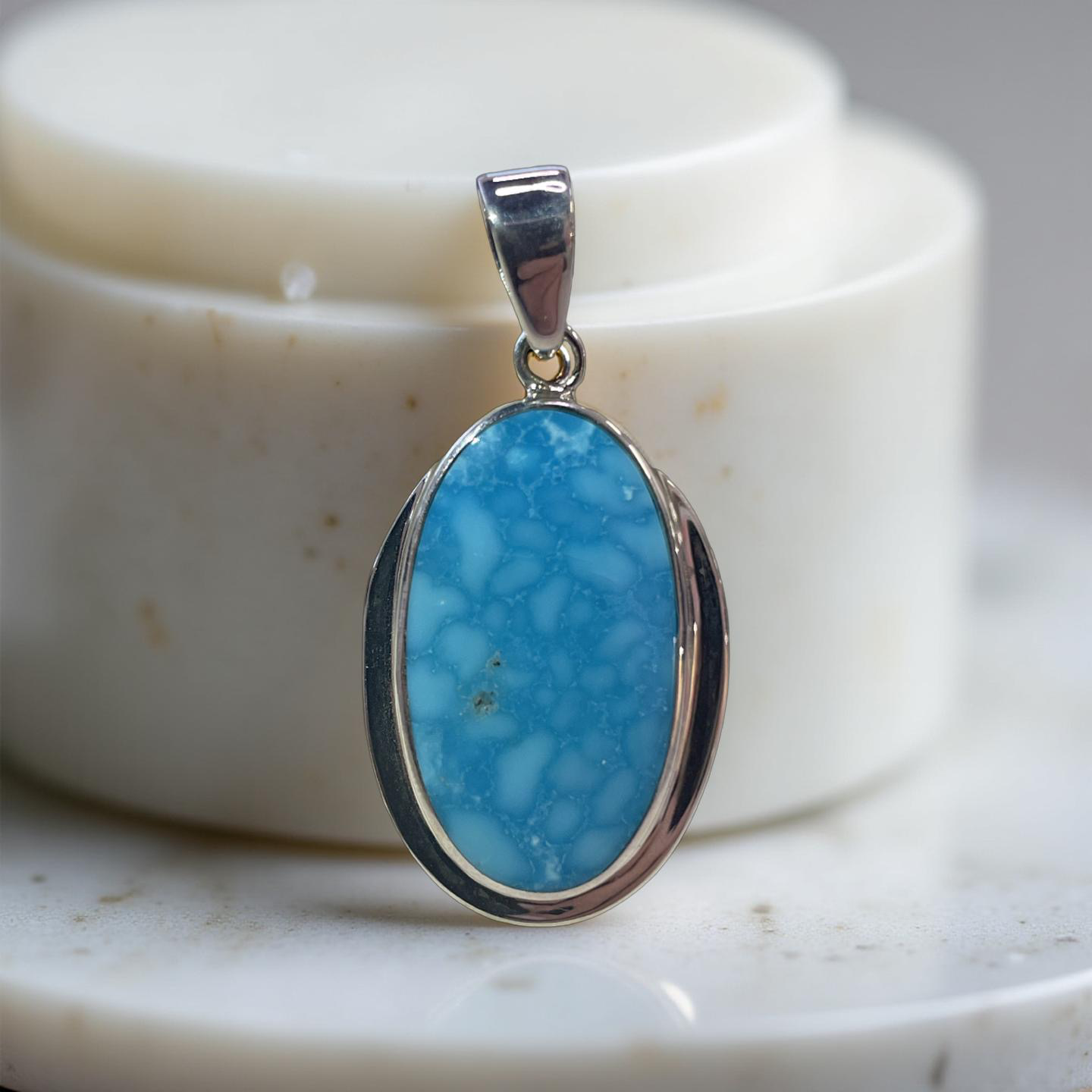 Turquoise oval pendant