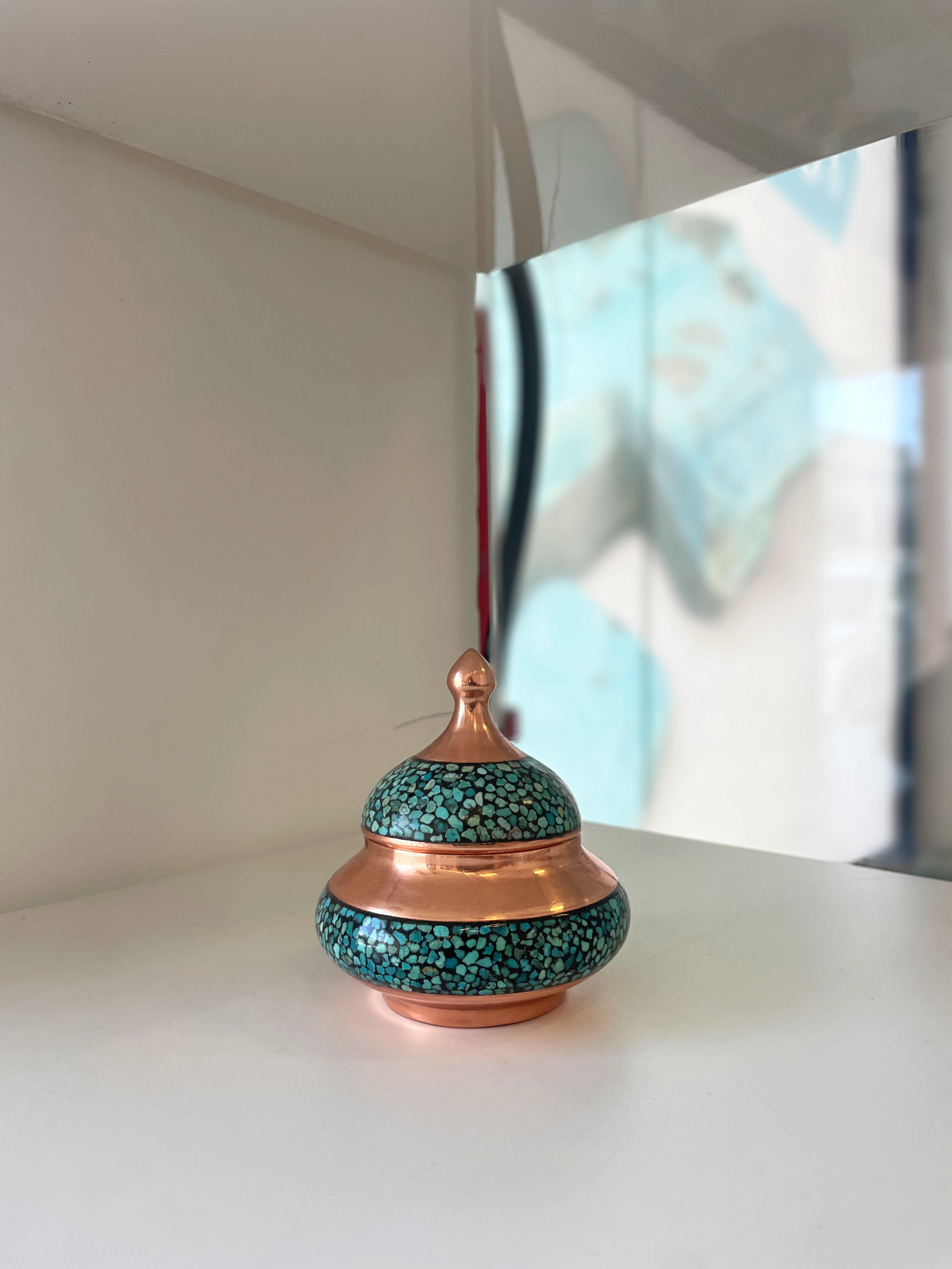 Persian Turquoise Inlayed Candy Dish