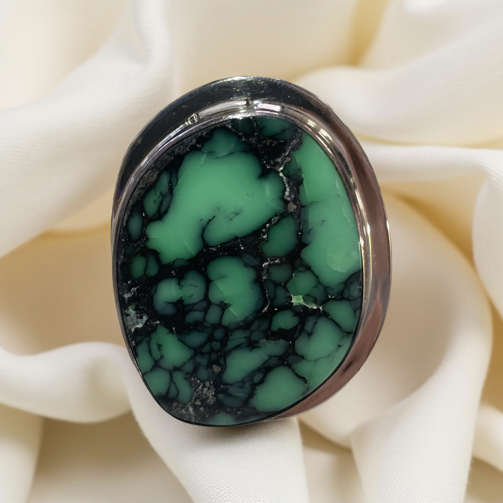 Silver variscite pendant