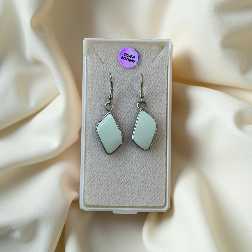 Silver variscite earrings