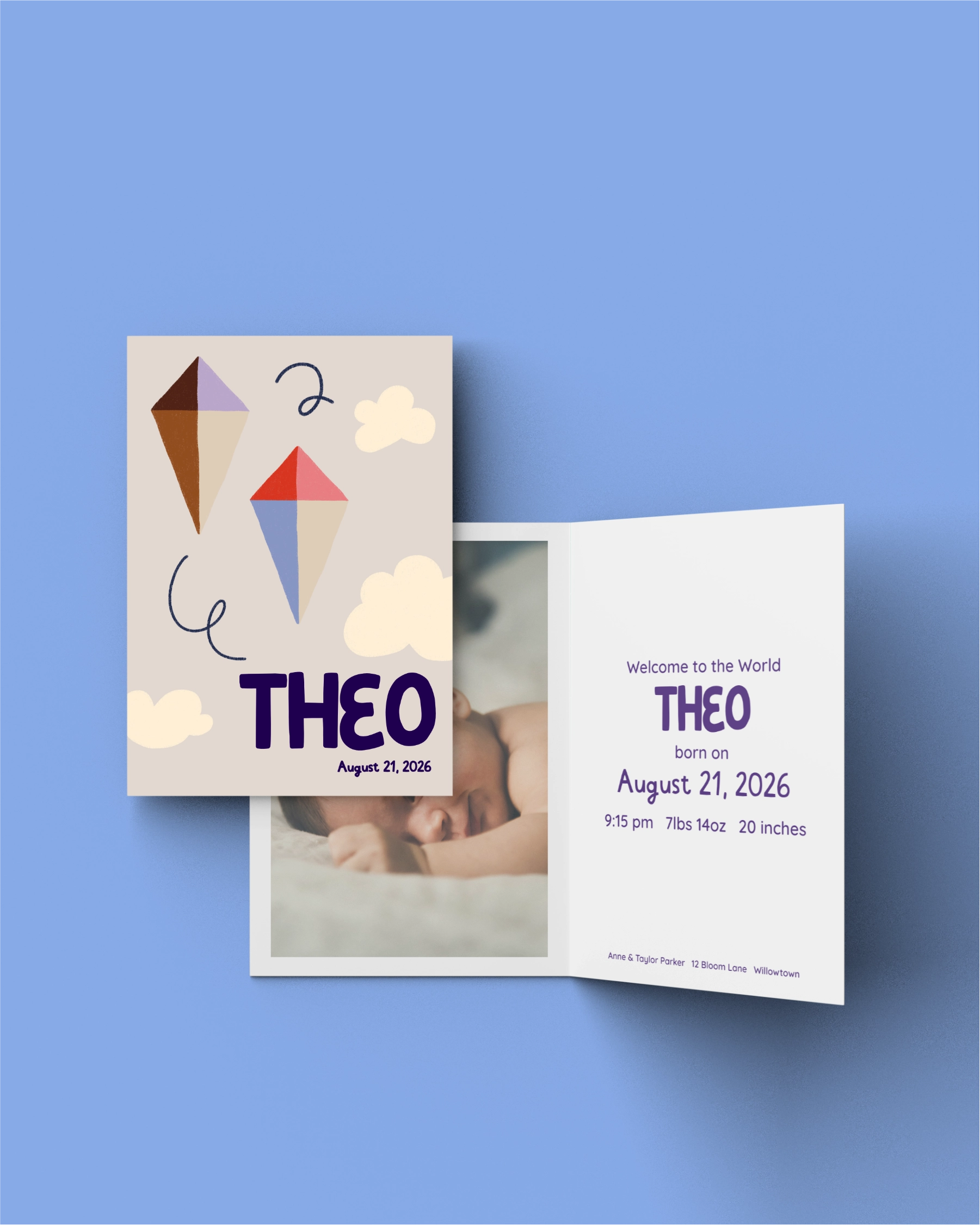 Birth Announcement "Kites"