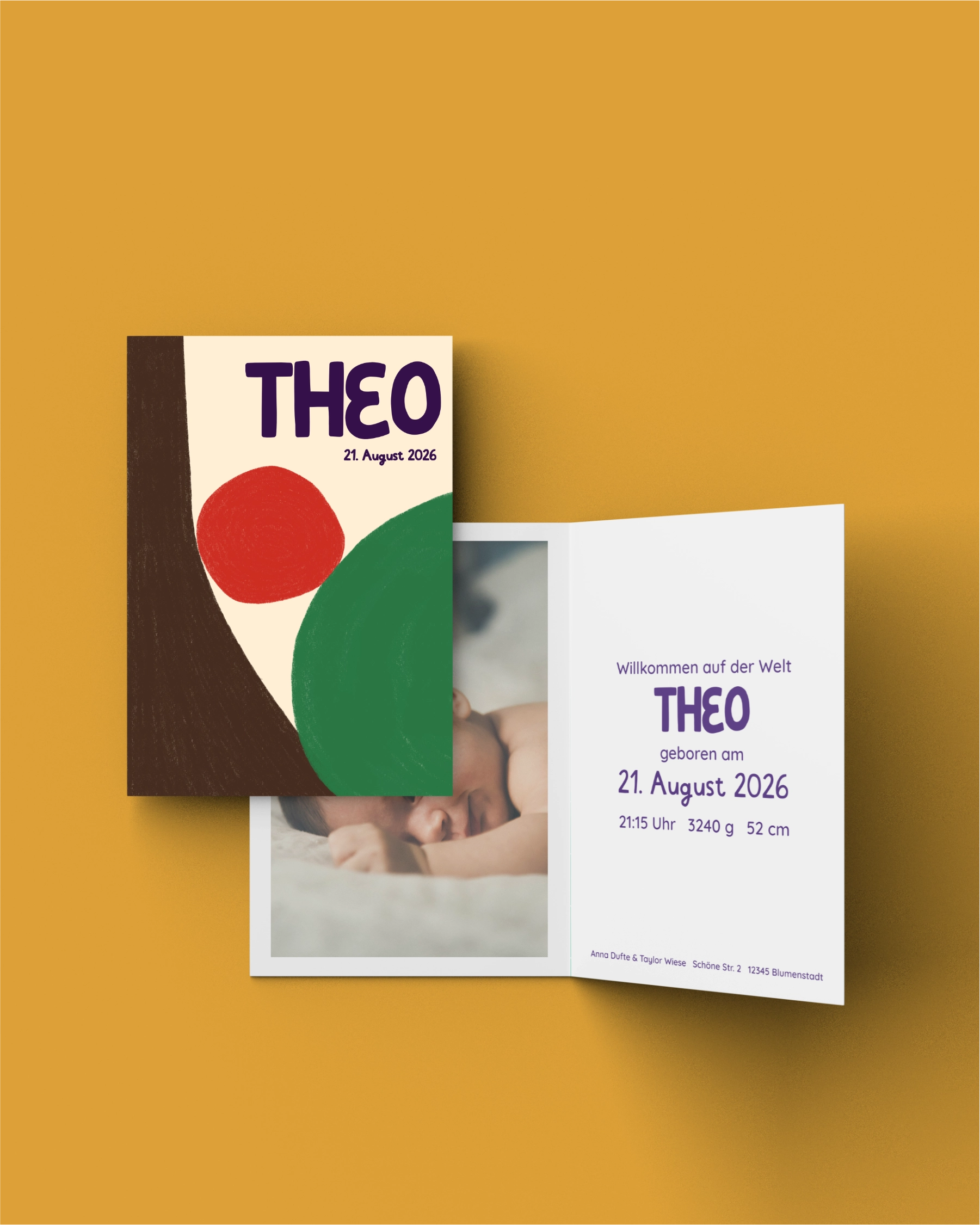 Geburtskarte "Abstrakte Formen"